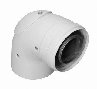 Коаксиальный отвод 90°, диам. 125/80, HT  Коаксиальный отвод 90°, диам. 125/80, HT