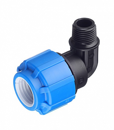 Угольник ПНД компрессия Дн25х1" НР  TEBO