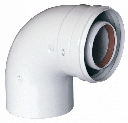 Коаксиальный отвод 90°, диам. 125/80, HT Коаксиальный отвод 90°, диам. 125/80, HT